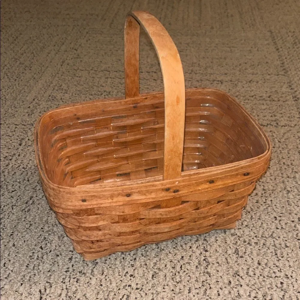 🎀Vintage🎀 Longaberger 1995 Woven Brown Basket with Handle